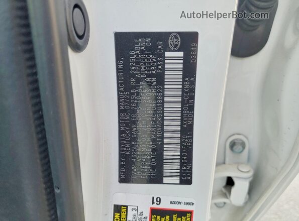 4T1DAACK5SU188622 2025 TOYOTA CAMRY White Engine compartment view