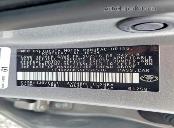 4T1DAACK5SU556586 2025 TOYOTA CAMRY Silver Widok komory silnika