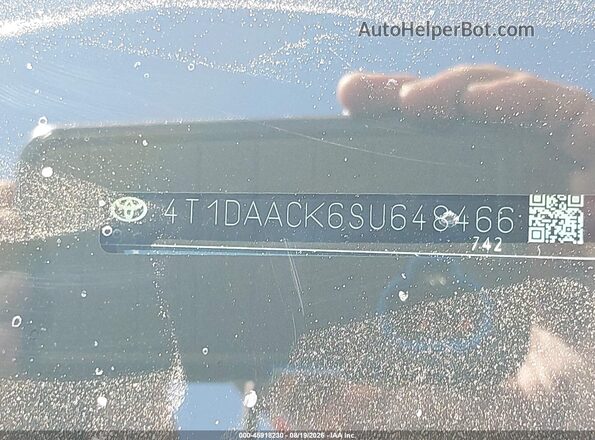 4T1DAACK6SU648466 2025 TOYOTA CAMRY Черный Вид подкапотного пространства