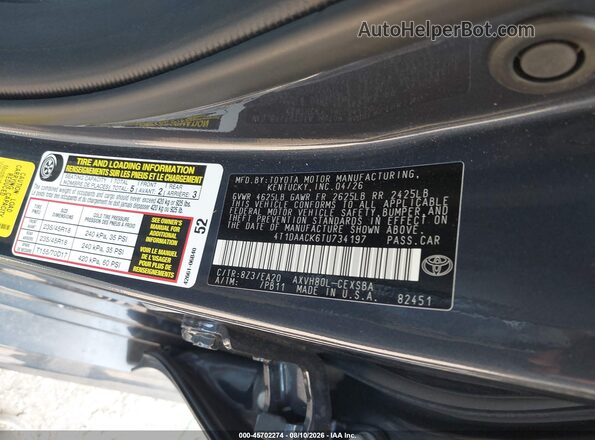 4T1DAACK6TU734197 2026 TOYOTA CAMRY Blue ძრავის განყოფილების ხედი