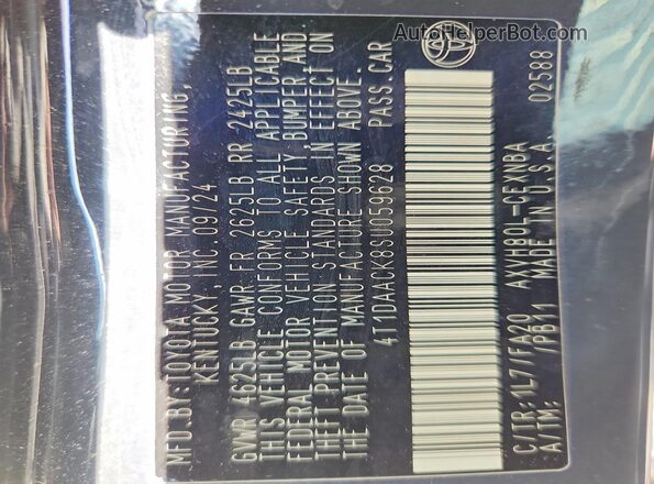 4T1DAACK8SU059628 2025 TOYOTA CAMRY Gray VIN sticker view