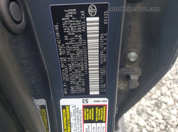 4T1DAACK9SU557157 2025 TOYOTA CAMRY Угольный Вид подкапотного пространства