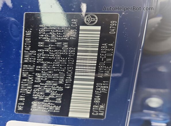 4T1DAACK9TU271262 2026 TOYOTA CAMRY Blue Engine compartment view