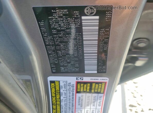 4T1DAACKXTU322672 2026 TOYOTA CAMRY Charcoal Շարժիչի բաժամունքի տեսք