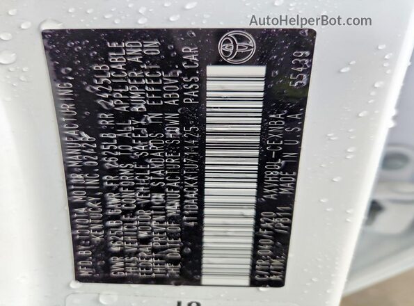 4T1DAACKXTU711425 2026 TOYOTA CAMRY White Engine compartment view