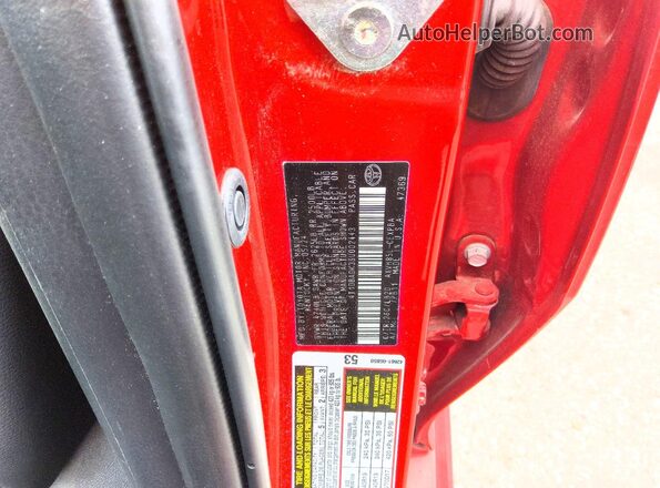 4T1DBADK3SU002443 2025 TOYOTA CAMRY Red Vista de la etiqueta del VIN