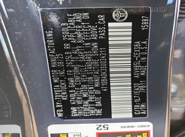 4T1DBADK3SU034311 2025 TOYOTA CAMRY Charcoal Widok komory silnika