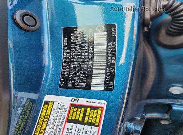 4T1DBADK4SU522649 2025 TOYOTA CAMRY Blue Vista de la etiqueta del VIN