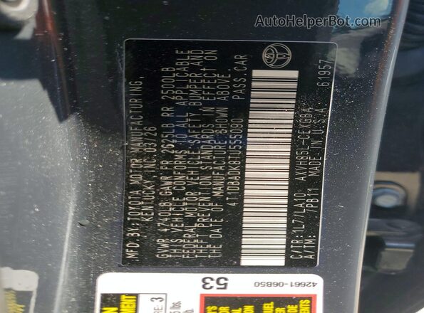 4T1DBADK8TU555090 2026 TOYOTA CAMRY Black Вид підкапотного простору