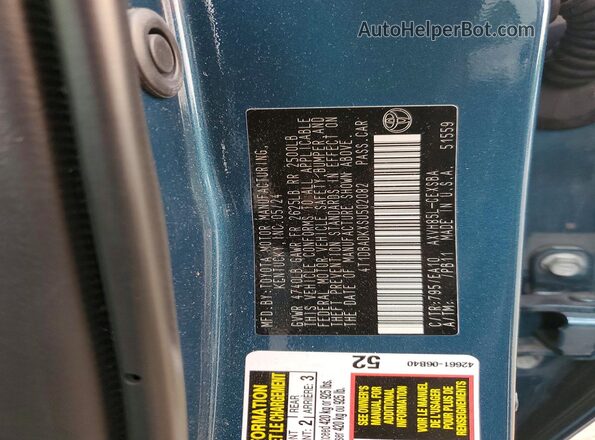 4T1DBADKXSU502082 2025 TOYOTA CAMRY Teal Շարժիչի բաժամունքի տեսք