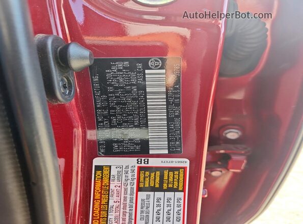 4T1DZ1FB2LU043429 2020 TOYOTA AVALON Red ძრავის განყოფილების ხედი