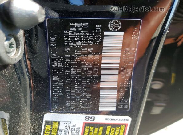 4T1G11BKXPU075089 2023 TOYOTA CAMRY Black Vista del compartimento del motor