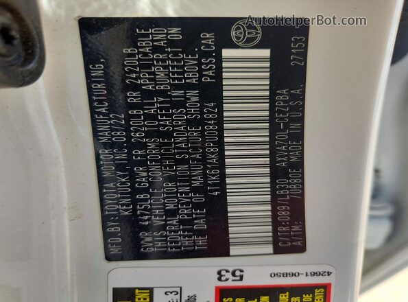 4T1K61AK8PU084824 2023 TOYOTA CAMRY Белый Вид подкапотного пространства