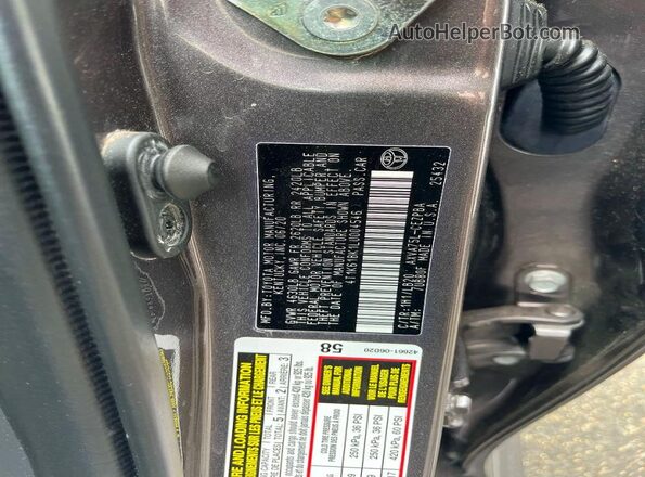 4T1K61BK1LU004546 2020 TOYOTA CAMRY Charcoal უკანა სავარძლების ხედი