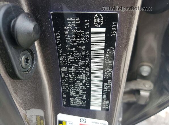 4T1KZ1AK8MU058355 2021 TOYOTA CAMRY Charcoal Widok komory silnika