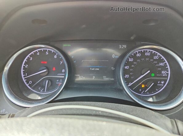 4T1L11BK3LU011792 2020 TOYOTA CAMRY White ხელსაწყოთა პანელის ხედი
