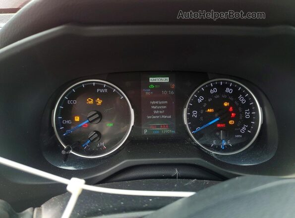 4T3B6RFV7NU070970 2022 TOYOTA RAV4 Red Instrument cluster view