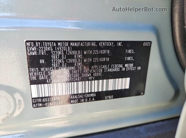 4T3B6RFV8PU113487 2023 TOYOTA RAV4 Серый Вид подкапотного пространства