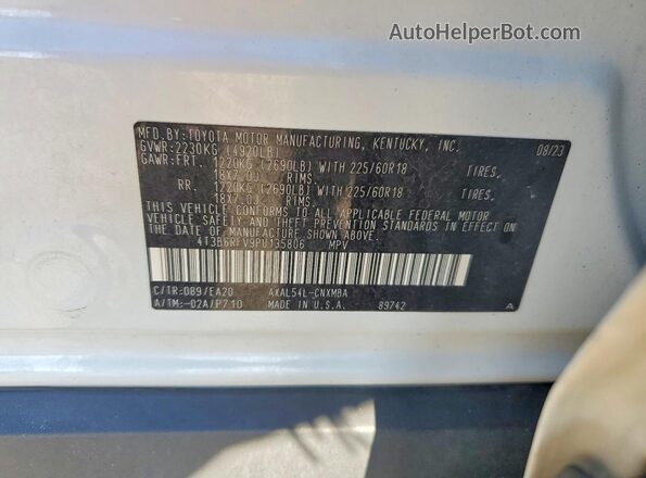 4T3B6RFV9PU135806 2023 TOYOTA RAV4 White 