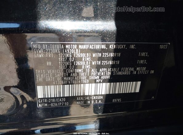 4T3D6RFV7RU141969 2024 TOYOTA RAV4 HYBRID Черный Вид подкапотного пространства