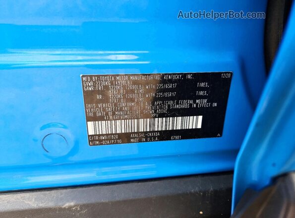 4T3L6RFV0MU025761 2021 TOYOTA RAV4 Blue Вид підкапотного простору