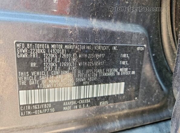 4T3LWRFV3RU154004 2024 TOYOTA RAV4 Gray Vista del compartimento del motor