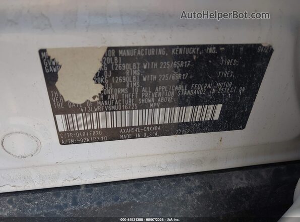 4T3LWRFV6MU016725 2021 TOYOTA RAV4 HYBRID White Engine compartment view