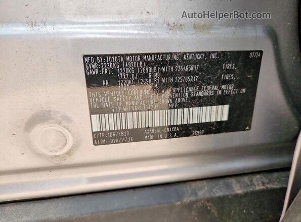 4T3LWRFV6RU154207 2024 TOYOTA RAV4 Silver VIN կոդի պիտակի տեսք
