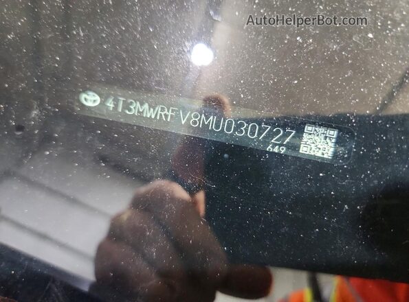 4T3MWRFV8MU030727 2021 TOYOTA RAV4 Gray Widok wnętrza 360 stopni