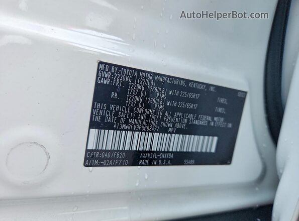 4T3MWRFV9PU088477 2023 TOYOTA RAV4 White VIN sticker view