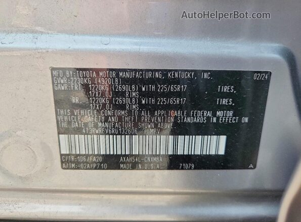4T3RWRFV6RU132606 2024 TOYOTA RAV4 Silver 360 interior view