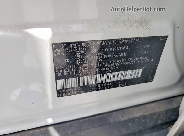 4T3T6RFV1PU116347 2023 TOYOTA RAV4 White Vista de la etiqueta del VIN