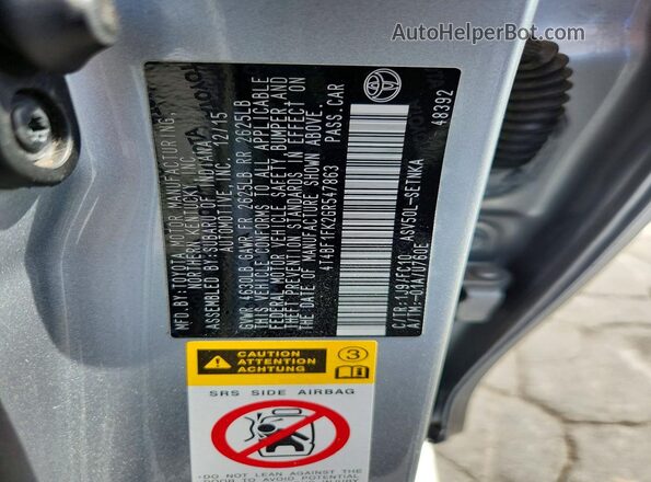 4T4BF1FK2GR547863 2016 TOYOTA CAMRY Серебряный Вид подкапотного пространства