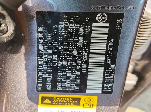 4T4BF1FK6GR526577 2016 TOYOTA CAMRY Серебряный Вид подкапотного пространства