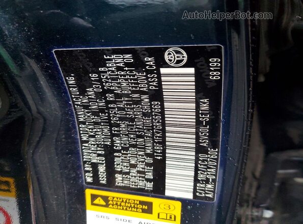 4T4BF1FK7GR567669 2016 TOYOTA CAMRY Blue Widok komory silnika