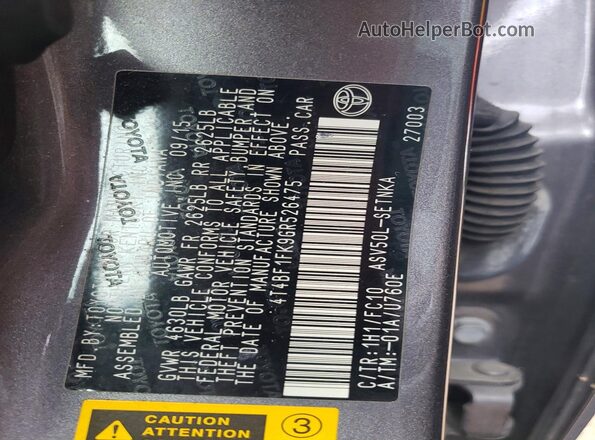 4T4BF1FK9GR526475 2016 TOYOTA CAMRY Gray Widok komory silnika