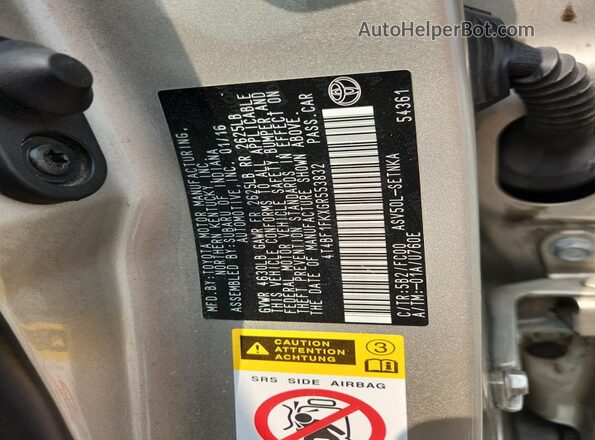 4T4BF1FKXGR553832 2016 TOYOTA CAMRY Gold Vista de la etiqueta del VIN