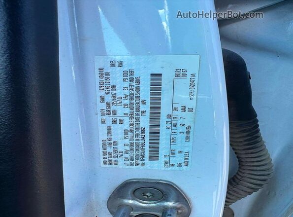 1FMCU0F69LUA21662 2020 FORD ESCAPE White უკანა სალონის ხედი