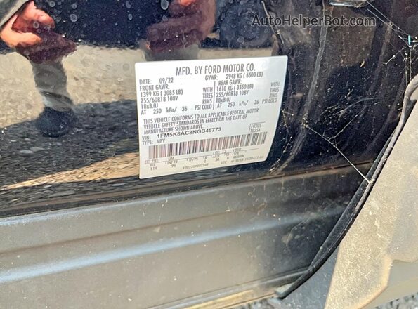 1FM5K8AC8NGB45773 2022 FORD EXPLORER Black უკანა სალონის ხედი