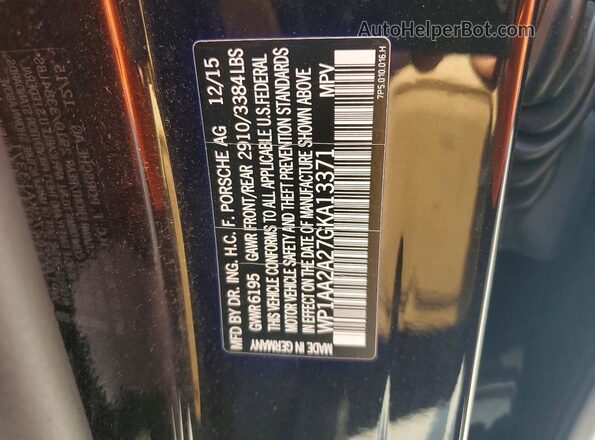 WP1AA2A27GKA13371 2016 PORSCHE CAYENNE Black Սալոնի 360 աստիճան տեսք