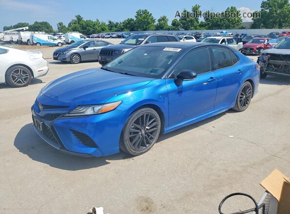 4T1BZ1HKXJU006680 2018 TOYOTA CAMRY Blue Հետևի ձախ