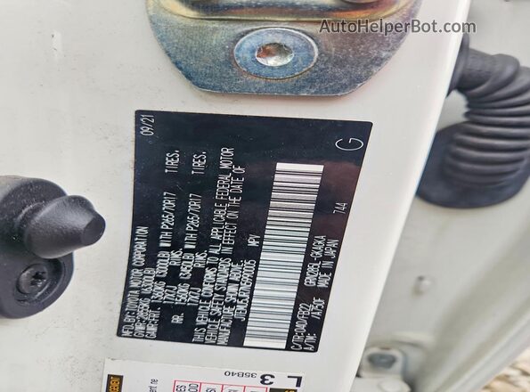 JTEMU5JR7N5990005 2022 TOYOTA 4RUNNER White Widok naklejki z numerem VIN