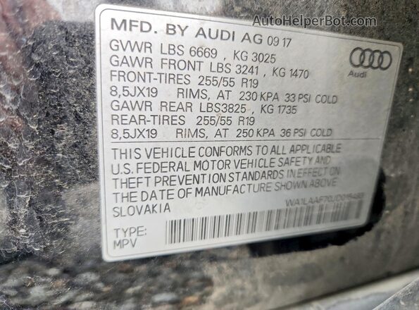 WA1LAAF70JD015493 2018 AUDI Q7 Black Панорамний вид салону 360°
