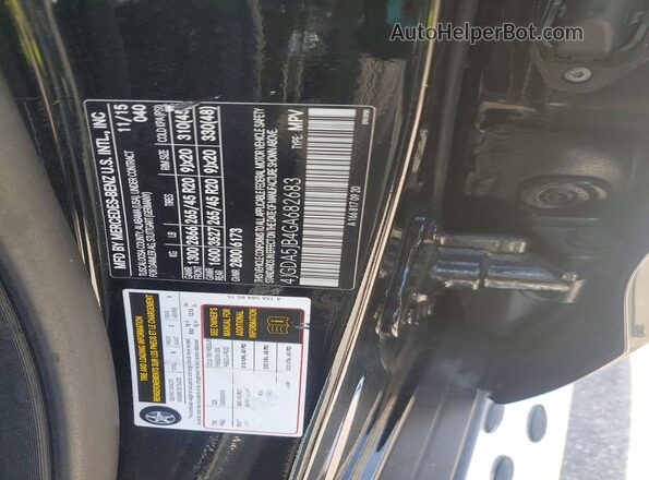4JGDA5JB4GA682683 2016 MERCEDES-BENZ GLE-CLASS Черный Панорамный вид салона 360°