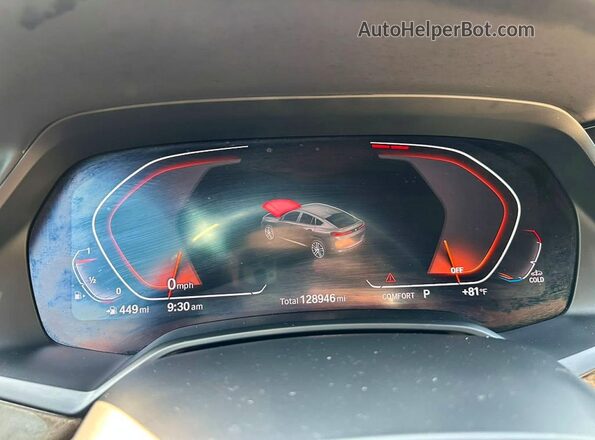 5UXCY4C06L9D37668 2020 BMW X6 Black Widok wnętrza z przodu