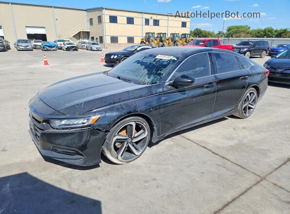 1HGCV1F38KA045501 2019 HONDA ACCORD Black Tył lewy