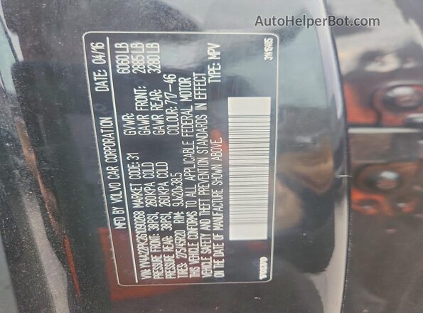 YV4A22PK2G1090268 2016 VOLVO XC90 Черный 