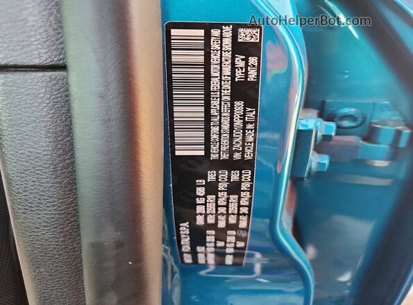 ZACNJDD10NPP00936 2022 JEEP RENEGADE Teal Панорамний вид салону 360°
