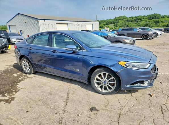 3FA6P0PU9JR105772 2018 FORD FUSION Blue Front view