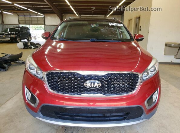 5XYPH4A18GG116413 2016 KIA SORENTO Red Rear view